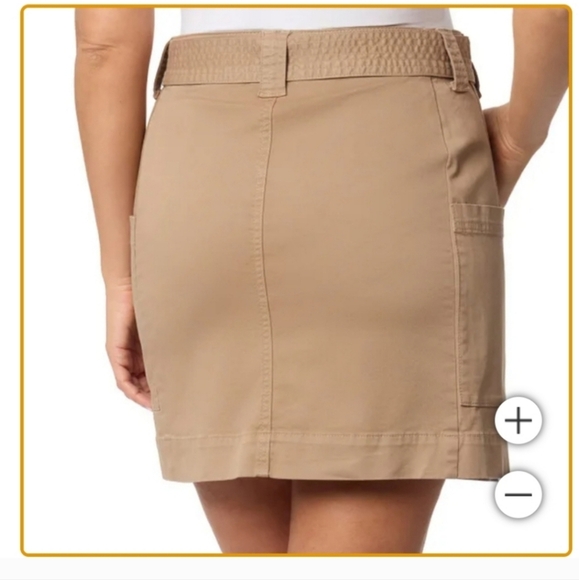 NWT Briggs Womens Belted Twill Skort Tan S L - Picture 3 of 5